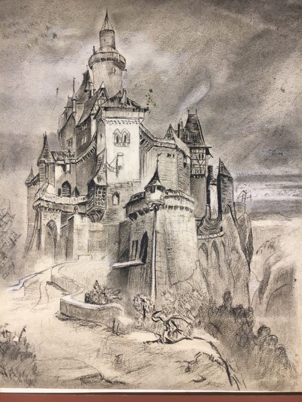 Gustav Pflugradt 19 Old Castle Charcoal Drawing Ebay