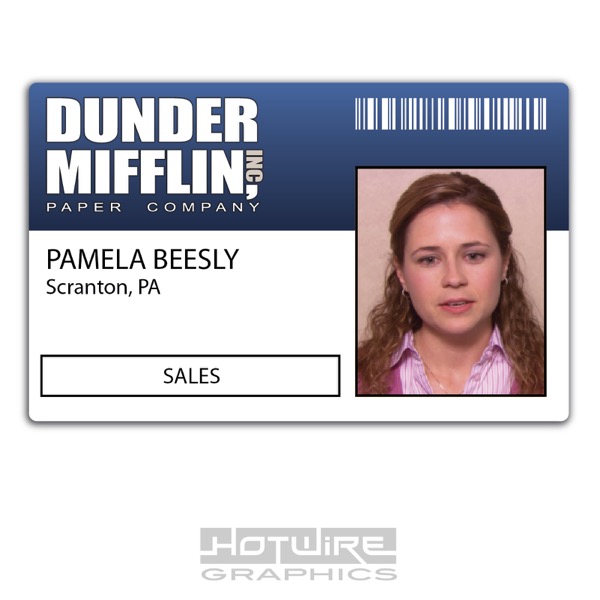Pam Halpert Dunder Mifflin Inc Novelty Id Badge The Office Prop Costume 