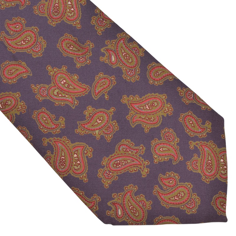 Louis Boston Krawatte Tie Made in Japan Lila Purple Paisleymuster CLASSIC Seide | eBay