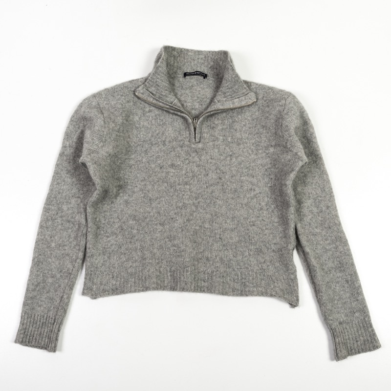 wool zip sweater women's