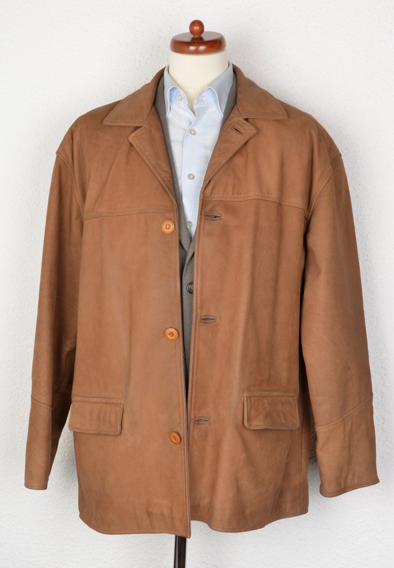 Vintage CHEVIGNON Lederjacke Leather Jacket Mantel Gr L XL ...