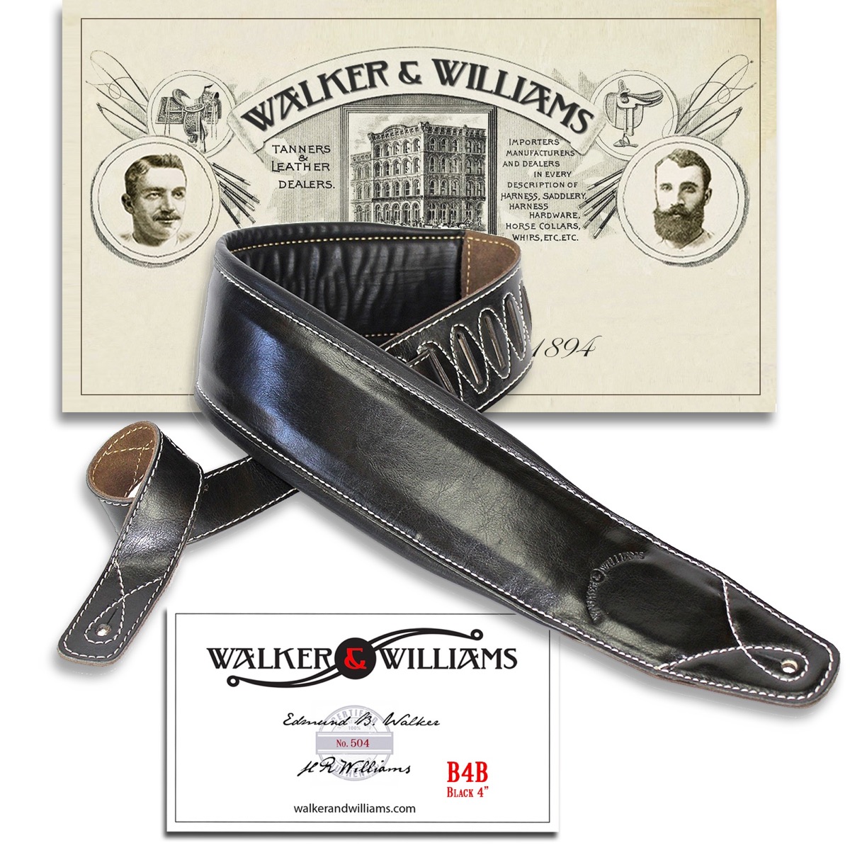 B-4B Super Wide 4″ Dark Brown Signature Grain Leather Double Padded Strap –  Walker & Williams